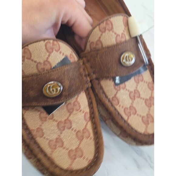 Gucci Brown Monogram Men’s Driving Loafers main image 16